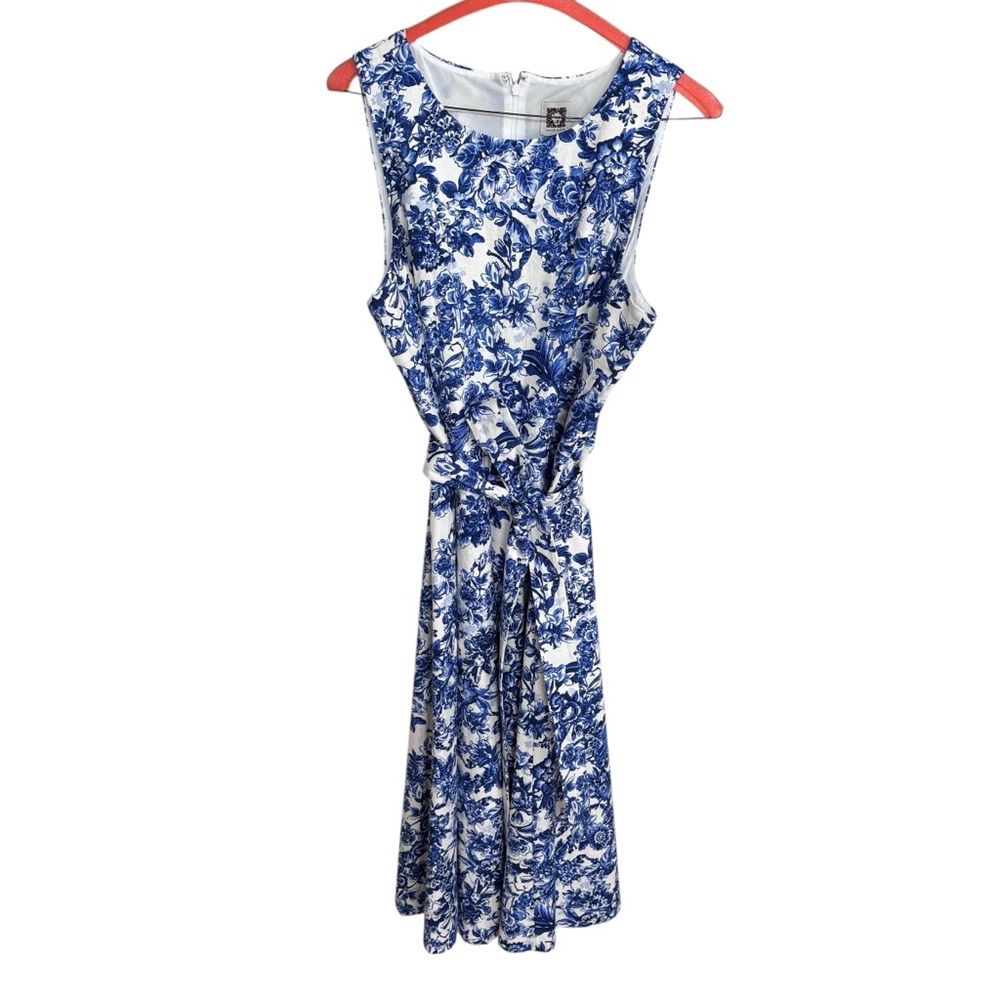 Anne Klein Women’s Floral Blue Dress Sz 14